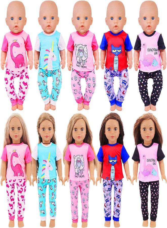 UNICORN ELEMENT 5 Set Baby Doll Clothes for 14-18 Inch Dolls，14-16 Inch Doll Accessories with Short Sleeves for New Born Baby Dolls（No Doll） - Image 2